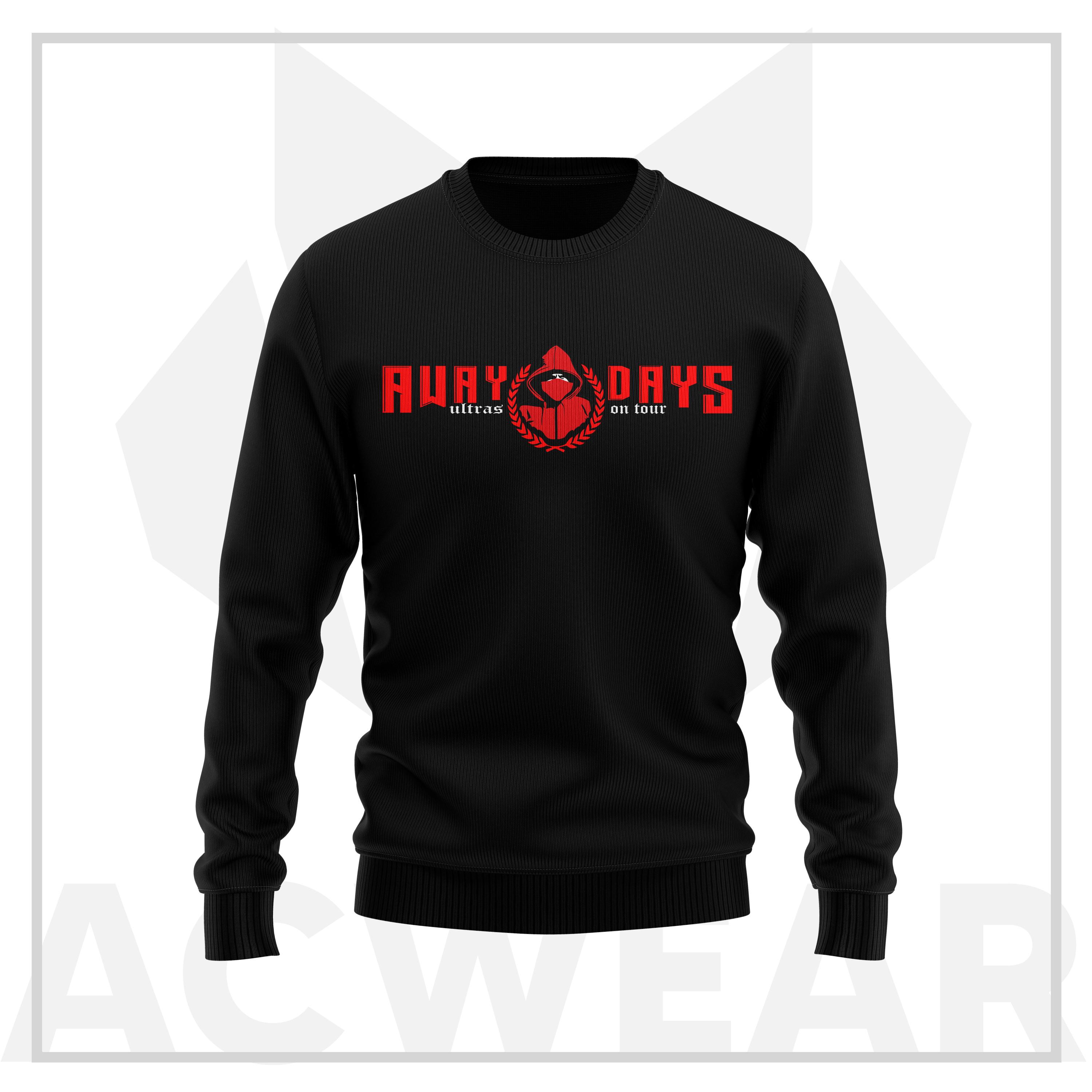 Awaydays Siyah- Kırmızı Sweatshirt