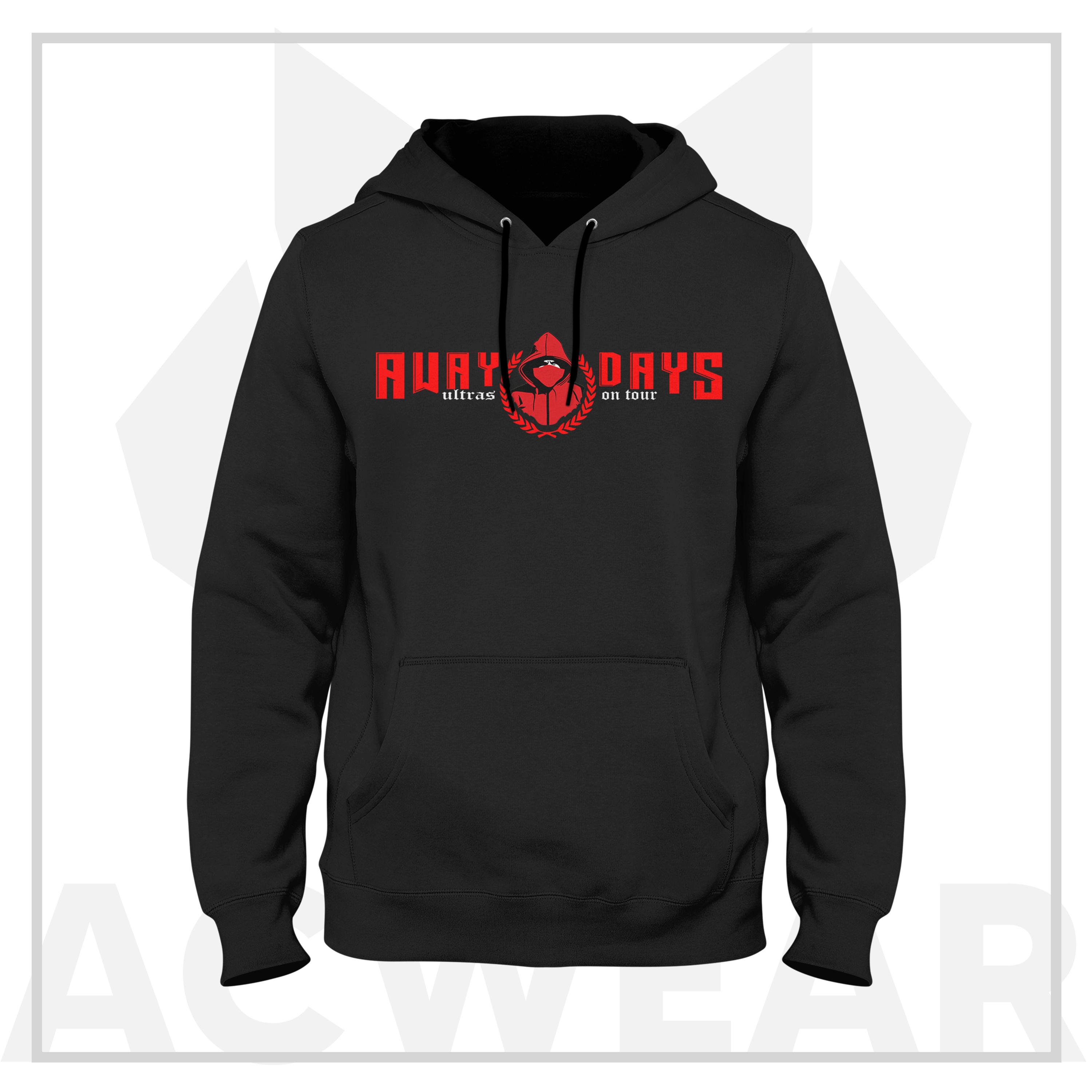 Awaydays Siyah-Kırmızı Hoodie