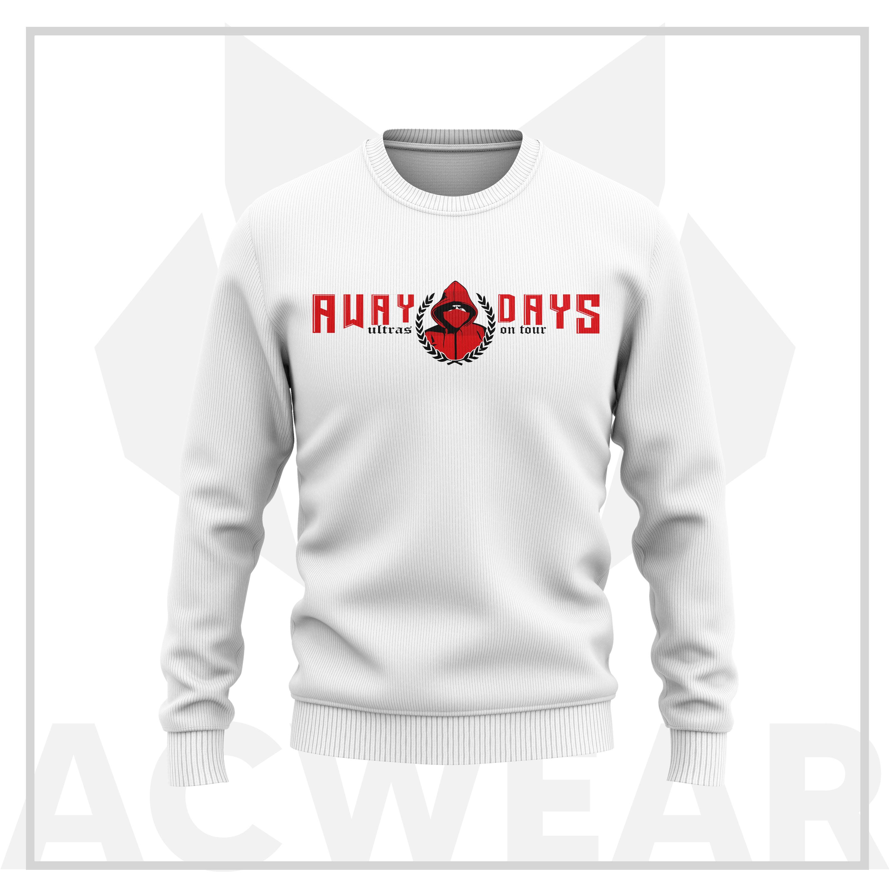 Awaydays Beyaz-Kırmızı Sweatshirt